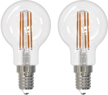 LED filament lamp E14 G45, set van 2, 2700 K transparant