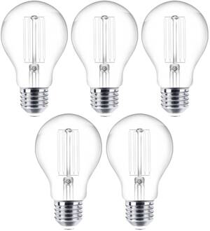 LED filament lamp E27 set van 5 4W 470 lm helder 2.700K