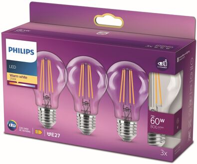 LED filament standaard lamp helder niet dimbaar (3-pack) - E2…