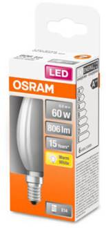 LED Flame matglazen lamp - 6,5 W = 60 W - E14 - Warm wit