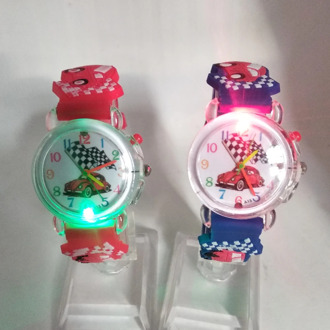 LED Flash Glow Color Light Source 3D Car Children Watches Child Electronic Watch for Boys Girls Kids Birthday Gift Student Clock