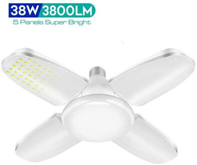 Led Garage Licht 38W E27Led Lamp Plafond Ventilator Lampada Led Licht 220V Opvouwbare Fan 4 Leaf Verstelbare Thuis garage Verlichting warm licht