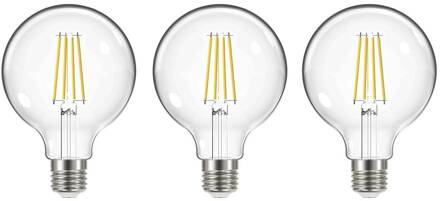LED gloeilamp, E27, G95, 3,8W, 3000K, 806lm, 3 stuks