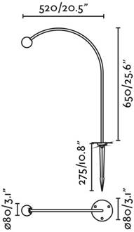 LED grondspies lamp Cuca, zwart, roestvrij staal/glas, hoogte 65 cm zwart, opaal