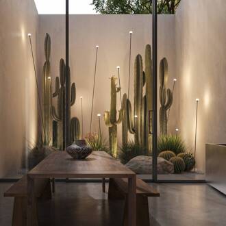 LED grondspies lamp MINUIT, hoogte 160 cm, zwart, IP65 zwart mat, wit