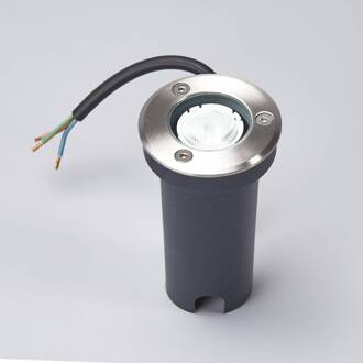 LED grondspot inbouwlamp Kenan, Ø 7 cm, roestvrij staal, IP67 roestvrij staal, helder