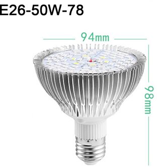 Led Grow Light E14/ E26/ E27 Volledige Spectrum Plant Lampen Lamp Voor Hydrocultuur Planten Bloem Zaad Starten Indoor 30W/50W/80W/100W E26 50W-78 beads