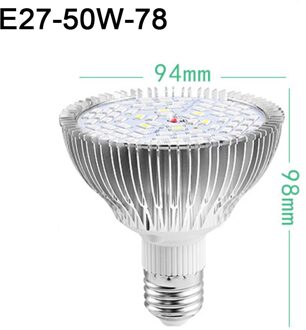 Led Grow Light E14/ E26/ E27 Volledige Spectrum Plant Lampen Lamp Voor Hydrocultuur Planten Bloem Zaad Starten Indoor 30W/50W/80W/100W E27 50W-78 beads