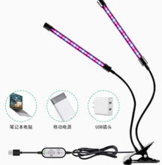 Led Grow Light Usb Phyto Lamp Volledige Spectrum Groeien Tent Complete Kit Phytolamp Voor Planten Zaailingen Bloemen Indoor Grow Box four heads