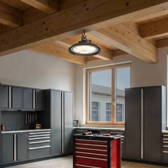 LED hal spot Maikel, zwart, IP65, Highbay zwart, transparant