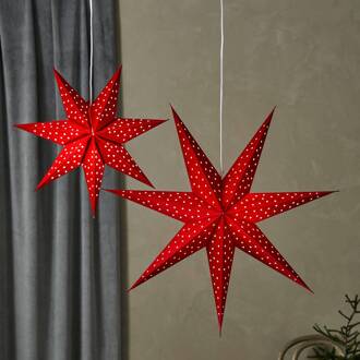 LED hangende ster Blink, fluwelen look Ø 45cm rood rood, transparant