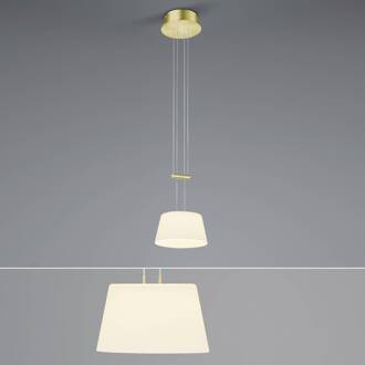 LED hanglamp, 1-lamp, messing mat messing, opaalwit