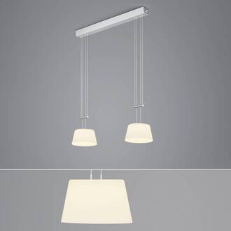 LED hanglamp, 2-lamps, nikkel mat nikkel, opaalwit