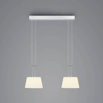 LED hanglamp, 2-lamps, nikkel mat nikkel, opaalwit