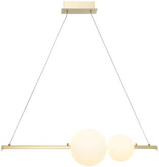 LED hanglamp 22108 2-lamps goud mat/opaal wit opaal, mat goud