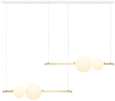 LED hanglamp 22235 lengte 105cm goud/wit/opaal goud mat, mat wit, opaal