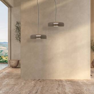 LED hanglamp 23053, rookgrijs, glas, 1-lamp, Ø 42 cm rokerig grijs