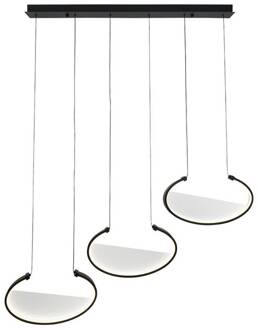 LED hanglamp Adele, lengte 117 cm, zwart, metaal, 3-lamps.