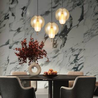 LED hanglamp Adol, rookgrijs, Ø 25 cm, glas rookgrijs, wit, zwart, brons