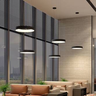 LED hanglamp Aleksi, Ø 60 cm, zwart, metaal, CCT zand zwart, wit