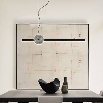 LED hanglamp Anais, zwart/groen, lengte 100 cm, kunststeen groen, zwart