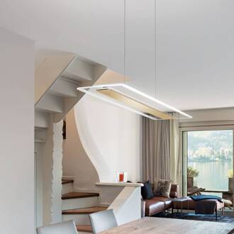 LED hanglamp Antille, glas, rechthoekig, goud transparant, goudkleurig