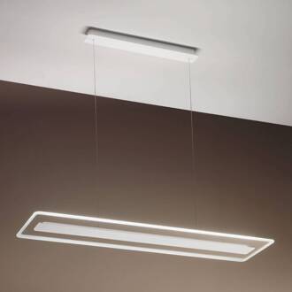 LED hanglamp Antille, glas, rechthoekig, wit transparant, wit