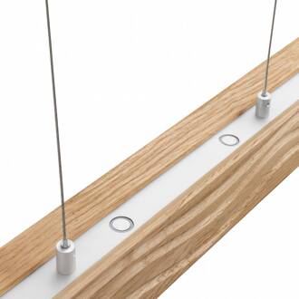 LED hanglamp Atacama, eiken/nikkel, hout, lengte 116 cm licht hout, nikkel