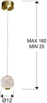 LED hanglamp Austral, goud/helder, 1-lamp goud, helder