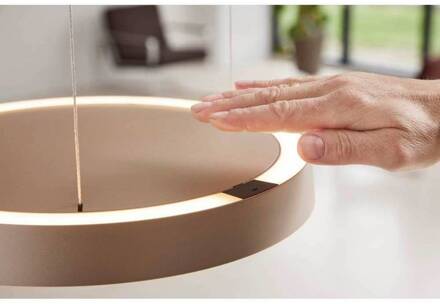 LED hanglamp Avela, grijs, aluminium, Ø 36 cm ivoorkleurig