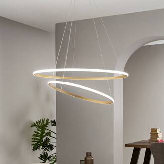 LED hanglamp Axis, Ø 80/60 cm, goudkleurig, metaal, CCT