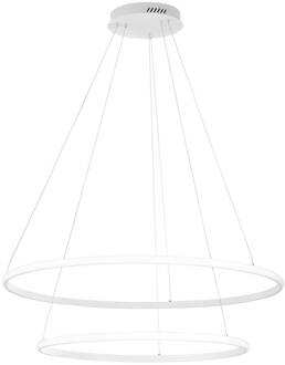 LED hanglamp Axis, Ø 80/60 cm, wit, metaal, CCT