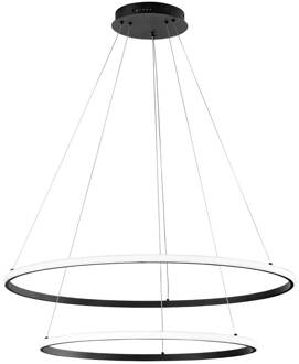 LED hanglamp Axis, Ø 80/60 cm, zwart, metaal, CCT