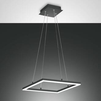 LED hanglamp Bard 42x42 cm, antraciet antraciet, wit mat