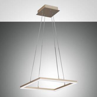LED hanglamp Bard, 42x42cm in matgoud finish goud mat, wit mat