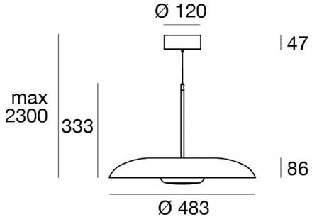 LED hanglamp Basin_P, zwart, metaal, Ø 49 cm, IP40
