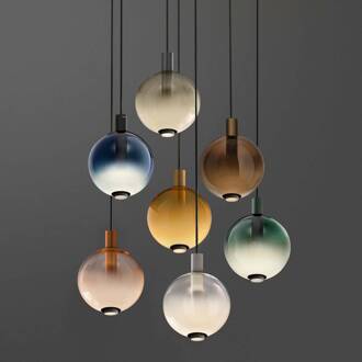 LED hanglamp BEAM STICK NUANCE, grijs, Ø 20 cm, 927 rookgrijs, titanium