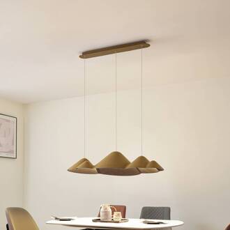 LED hanglamp Beutlin, groen, vilt, dimbaar olijf