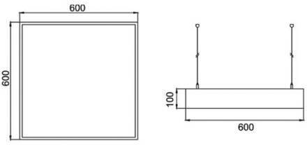 LED hanglamp Biro Square, aan/uit, wit, 3.000K structuur wit