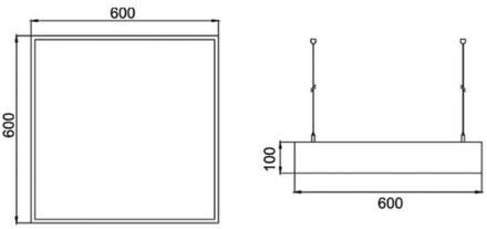 LED hanglamp Biro Square, aan/uit, wit, 4.000K structuur wit