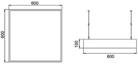 LED hanglamp Biro Square, DALI dimbaar, zwart 3000K structuurzwart