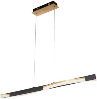 LED hanglamp Bridge afstandsbediening dimbaar CCT zwart zwart mat, bladgoud, wit gesatineerd