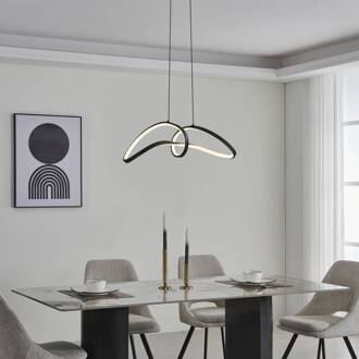 LED hanglamp Calarossa-Z, zwart, aluminium zwart, wit