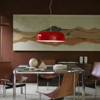 LED hanglamp Canopy, Ø 60 cm, rood, aluminium