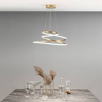 LED hanglamp COASTER, goudkleurig, Ø 60 cm, metaal, CCT