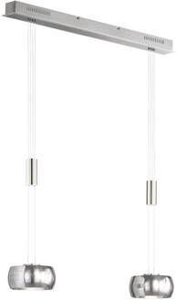 LED hanglamp Colette, 2-lamps chroom/nikkel chroom, nikkel