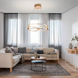 LED hanglamp Colette, 3-lamps, roségoud roségoud, wit opaal