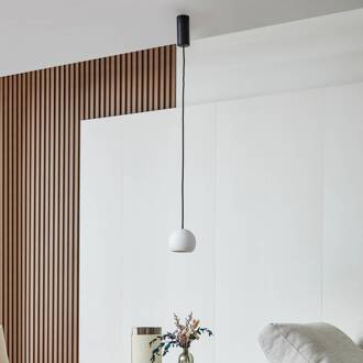 LED hanglamp Darkorin, wit, rond, gips, Ø 12 cm
