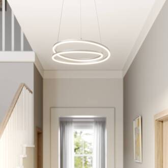 LED hanglamp Davian, nikkelkleurig, Ø 49 cm, dimbaar satijn nikkel