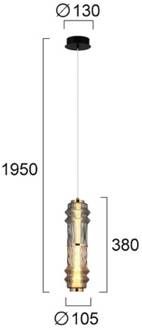 LED hanglamp Dereck, rookgrijs/amberkleurig, Ø 10 cm, glas rookgrijs, amber, brons, zwart